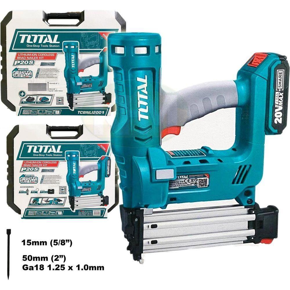 Total TCBNLI2001 20V Cordless Brad Nailer / Nail Gun Kit F50 - KHM Megatools Corp.