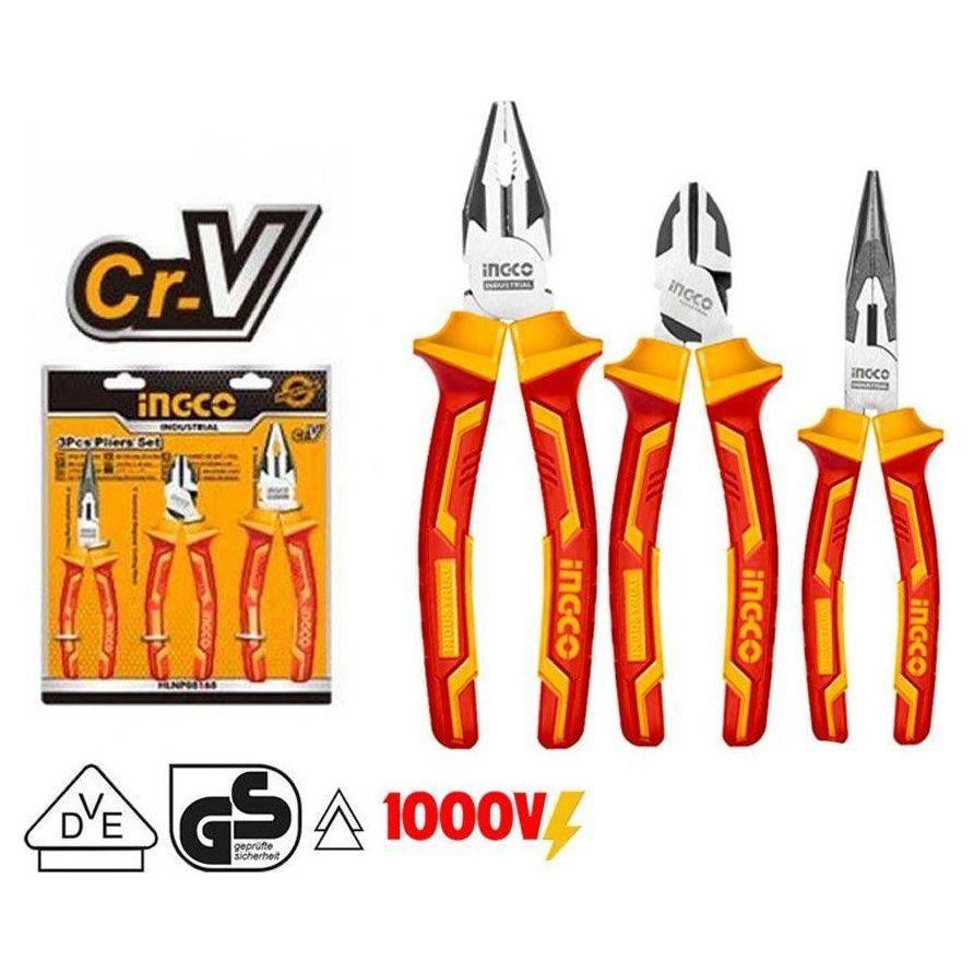 Ingco HIKPS28313 3pcs Insulated Pliers Set 1000V - KHM Megatools Corp.