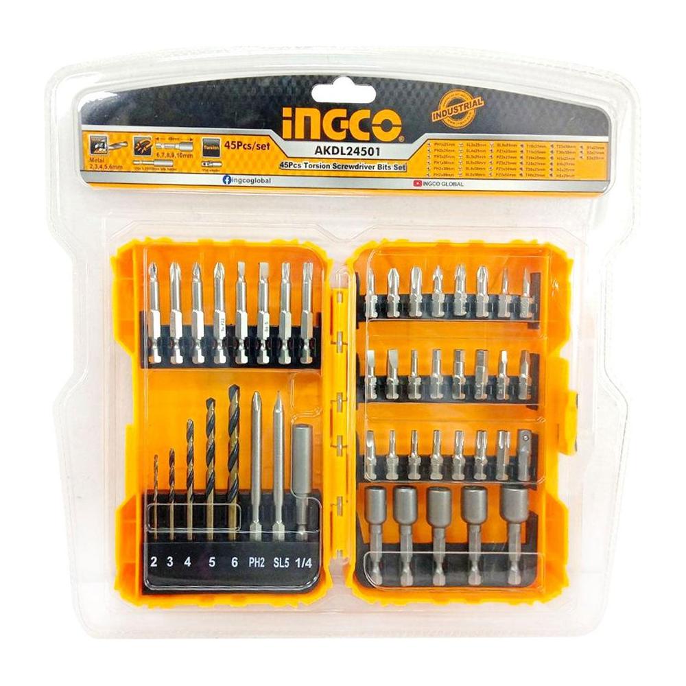 Ingco AKDL24501 45pcs Torsion Screwdriver Bit Set - KHM Megatools Corp.