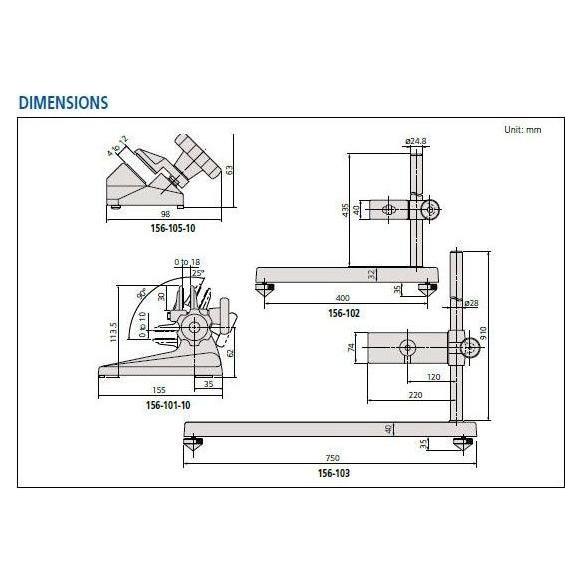 Mitutoyo Micrometer Stands, Series 156 (adjustable angle type) | Mitutoyo by KHM Megatools Corp.