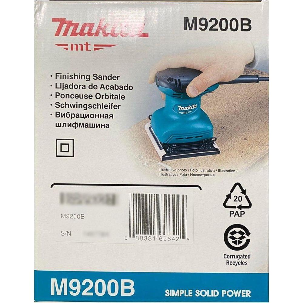 Makita MT M9200B Finishing Sander 112x102mm 180W - KHM Megatools Corp.