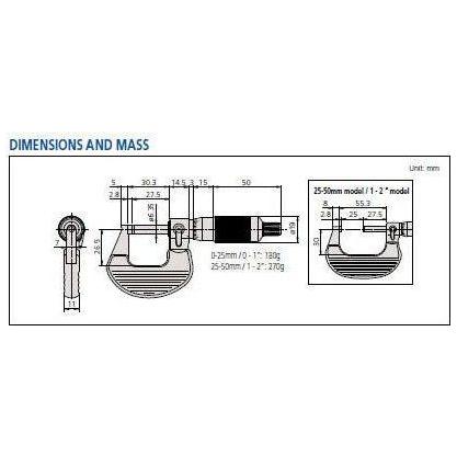 Mitutoyo Ratchet Thimble Micrometer, Series 102 | Mitutoyo by KHM Megatools Corp.