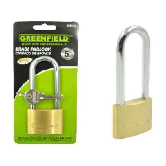 Greenfield TO50L Brass Padlock Long Shackle 50mm - KHM Megatools Corp.