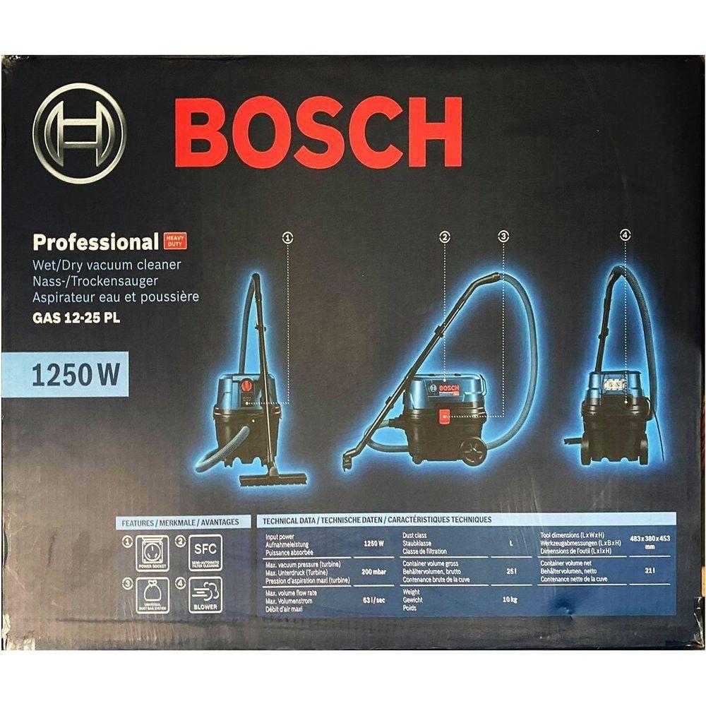 Bosch GAS 12-25 PL/PS Wet & Dry Vacuum 25L 1200W [With Power Socket] | Bosch by KHM Megatools Corp.