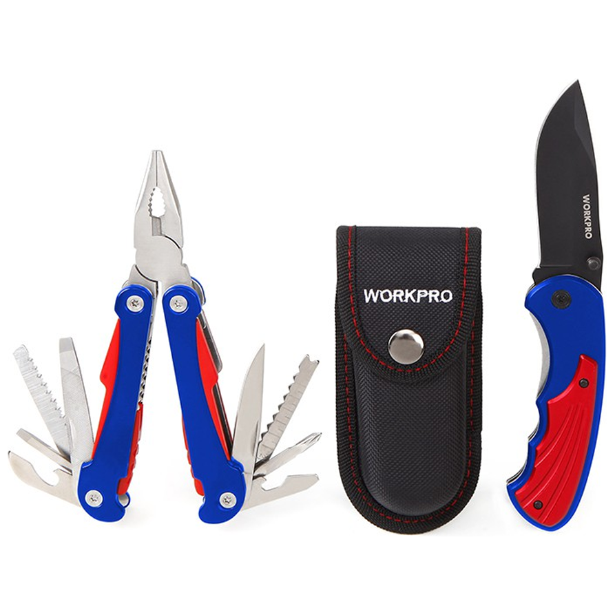 Workpro W000304WE Multi-Function Pliers and Quick Release Knife