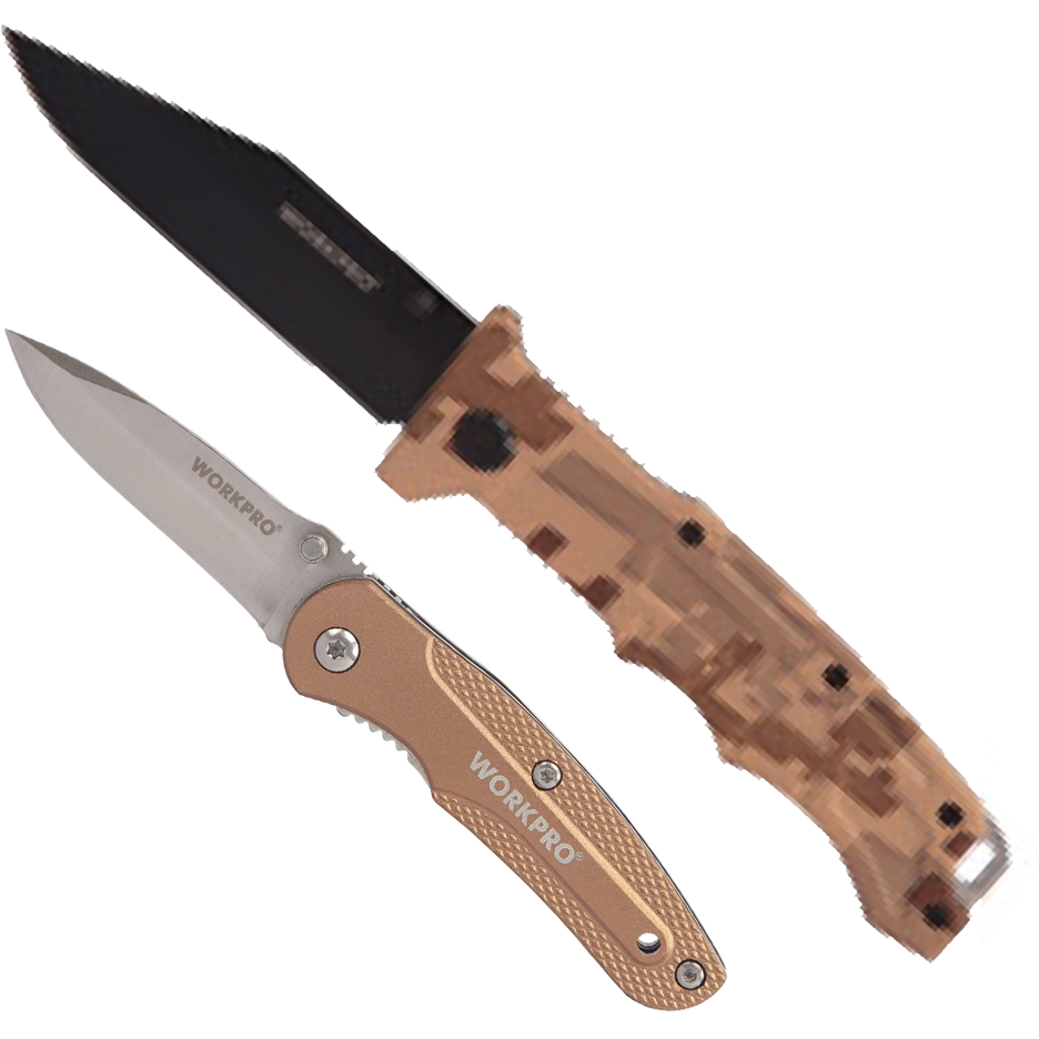 Workpro W000305WE Folding Knife Set 2PCs