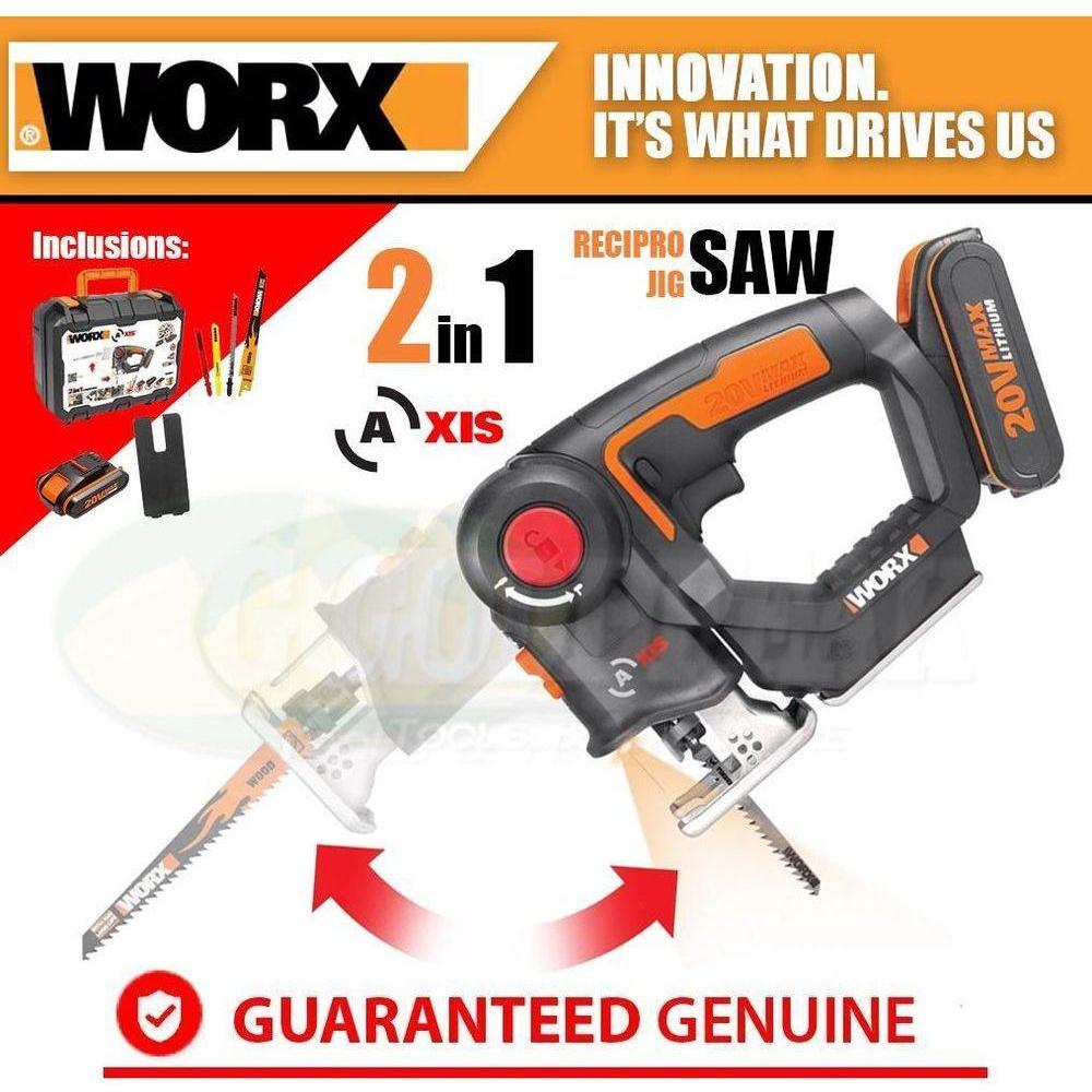 Worx WX550 20V (2in1 Saw) Cordless Reciprocating Saw / Jigsaw - Goldpeak Tools PH Worx