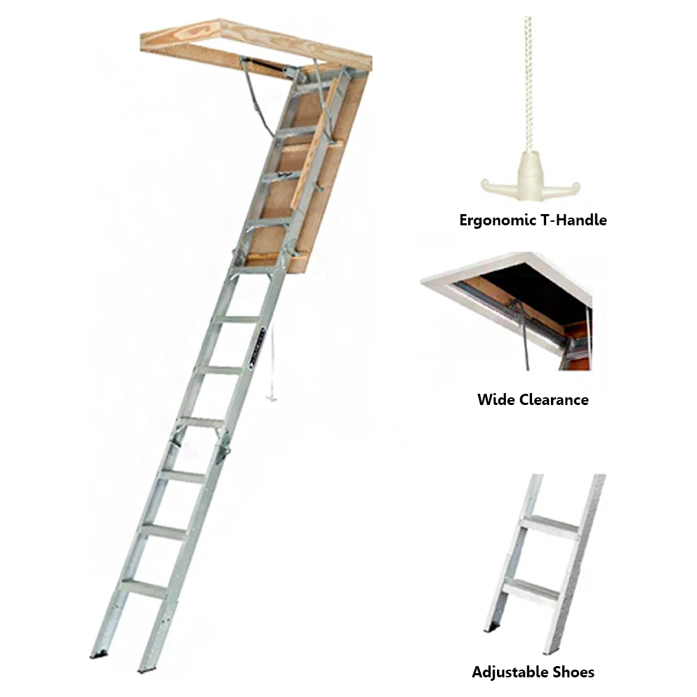 Louisville AL2240MG Aluminum Attic Ladder 