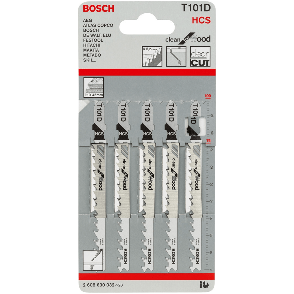 Bosch T101D Jigsaw Blade (Fine Straight Cut) Clean for Wood [2608630032] - KHM Megatools Corp.