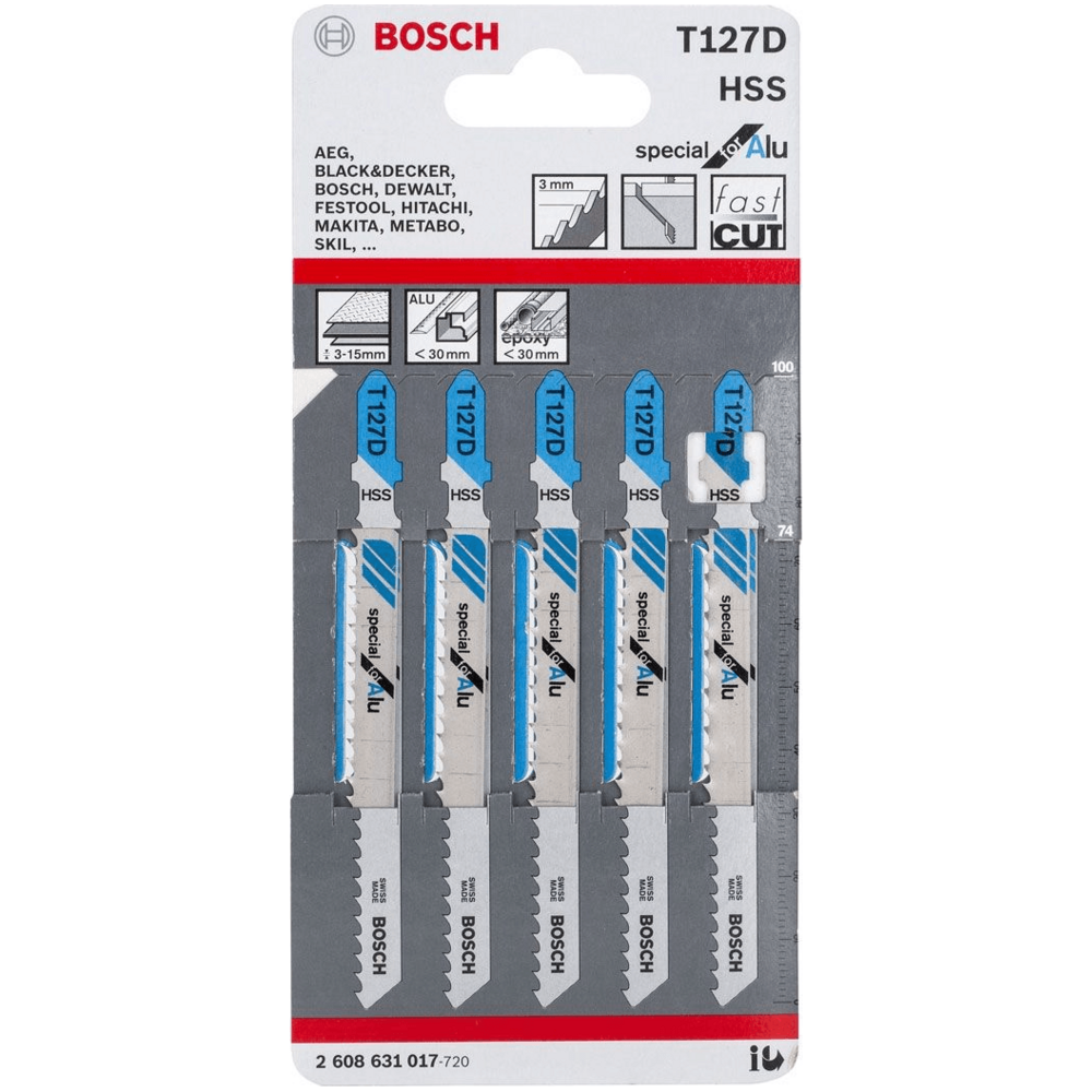 Bosch T127D Jigsaw Blade (Straight Quick Cut) Special for Aluminum [2608631017] - KHM Megatools Corp.