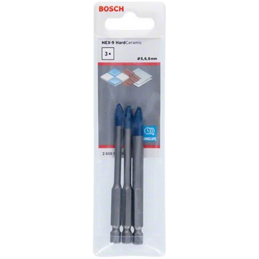 Bosch Hardtile Drill Bit Set 3Pcs Hex 90mm | Bosch by KHM Megatools Corp.