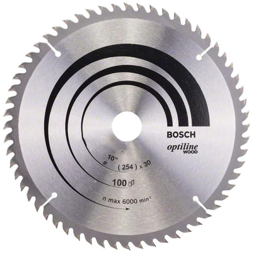 Bosch Circular Saw / Miter Saw Blade Optiline Clean Cut for Wood 10