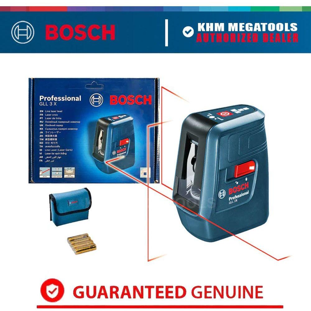 Bosch GLL 3X  Line Laser Level [3x Lines] (15meters) | Bosch by KHM Megatools Corp.