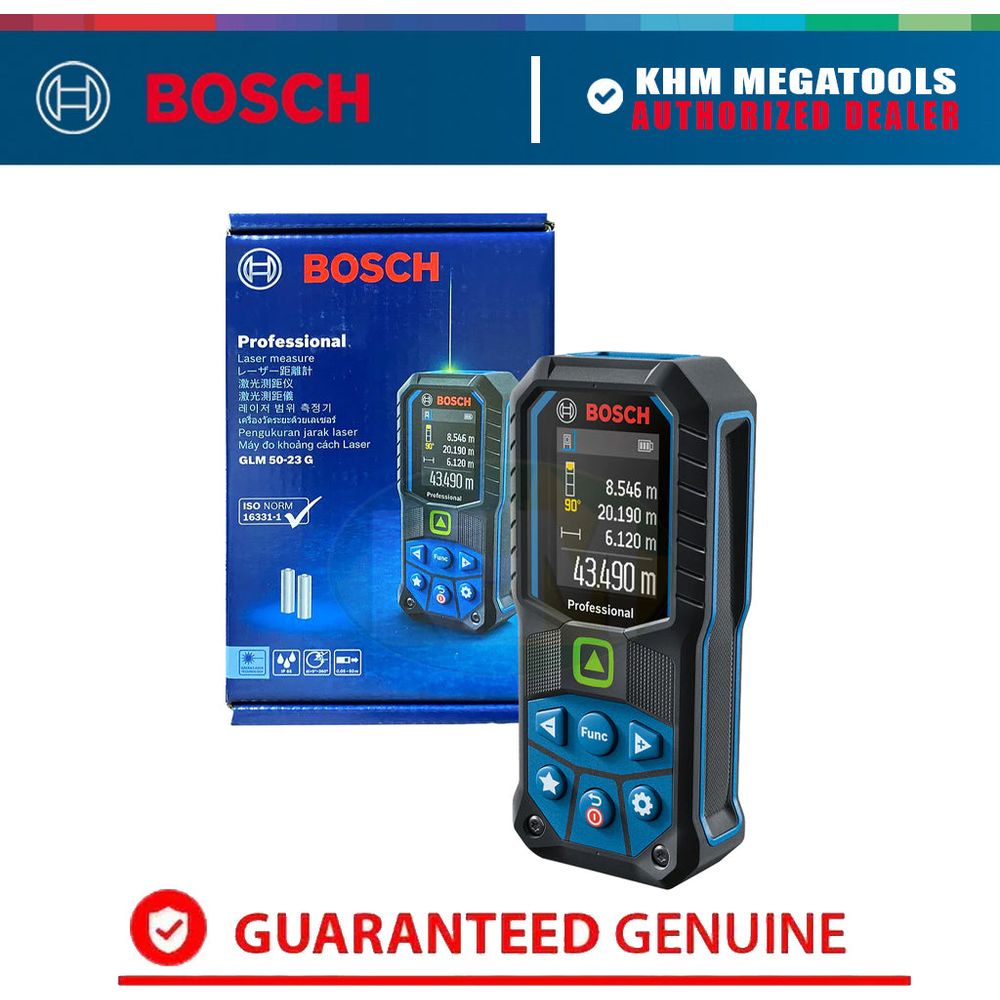 Bosch GLM 50-23 G Laser Rangefinder / Digital Distance Measure [50 meters] | Bosch by KHM Megatools Corp.
