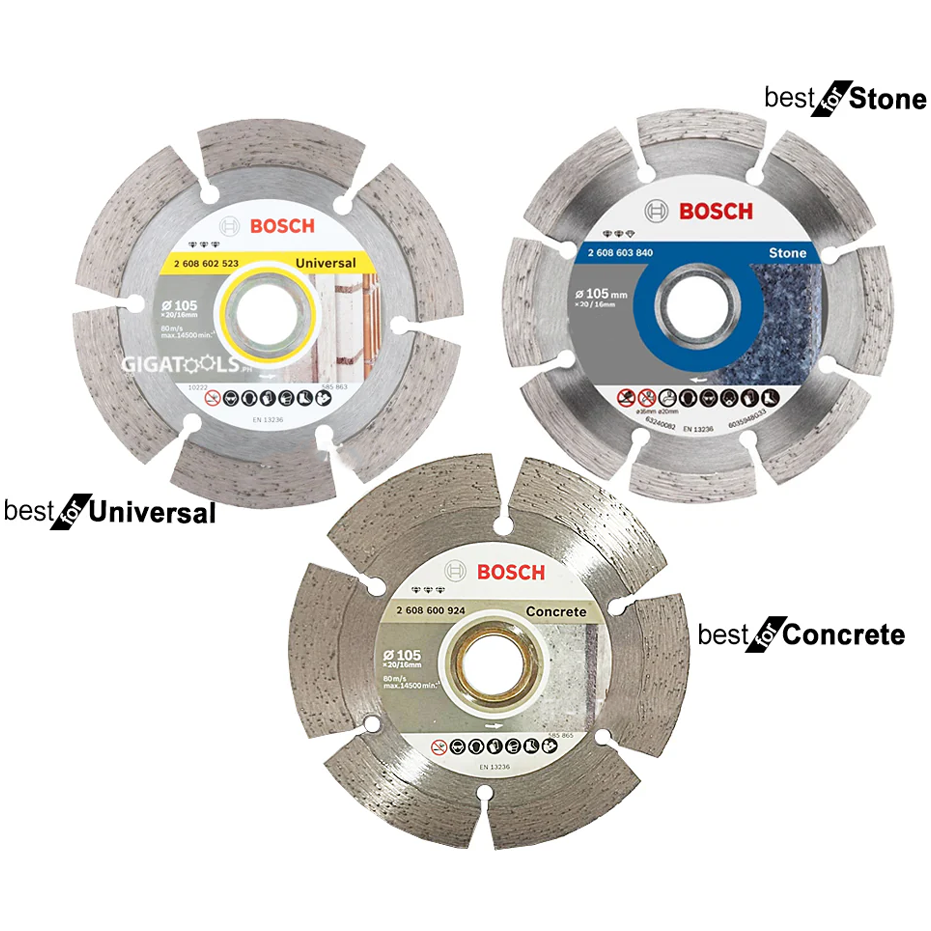 Bosch Diamond Cutting Disc for Universal, Stone and Concrete Set 3pcs | Bosch by KHM Megatools Corp.