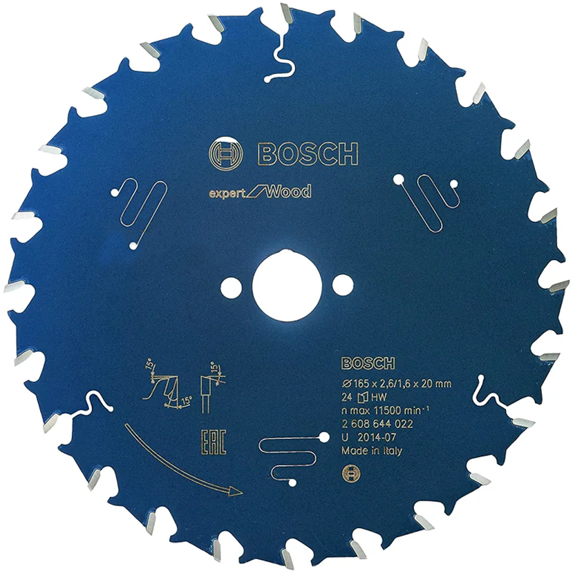 Bosch Circular Saw Blade Expert for Wood 165mm x 24T (2608644022) | Bosch by KHM Megatools Corp.