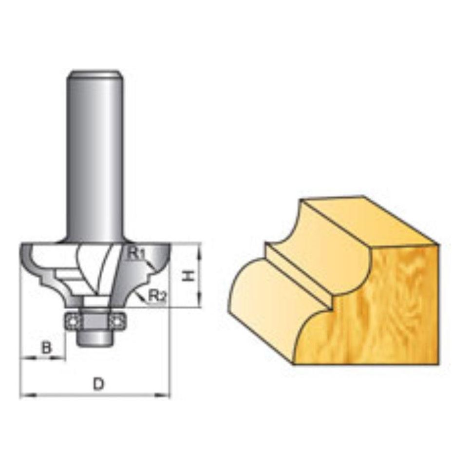 Tatara Classical Ogee Router Bit with Bearing - Goldpeak Tools PH Tatara