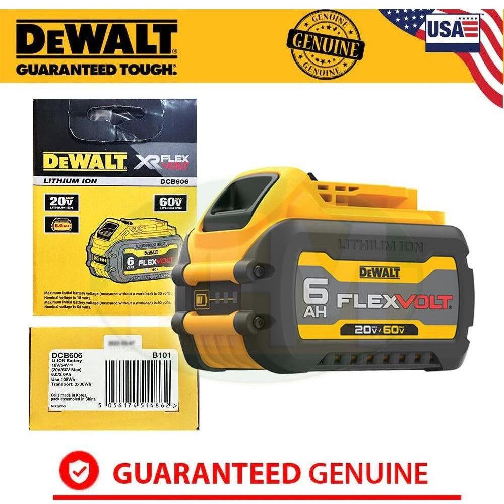 Dewalt DCB606 20V/60V Flexvolt Lithium Ion Battery (6.0Ah) - KHM Megatools Corp.