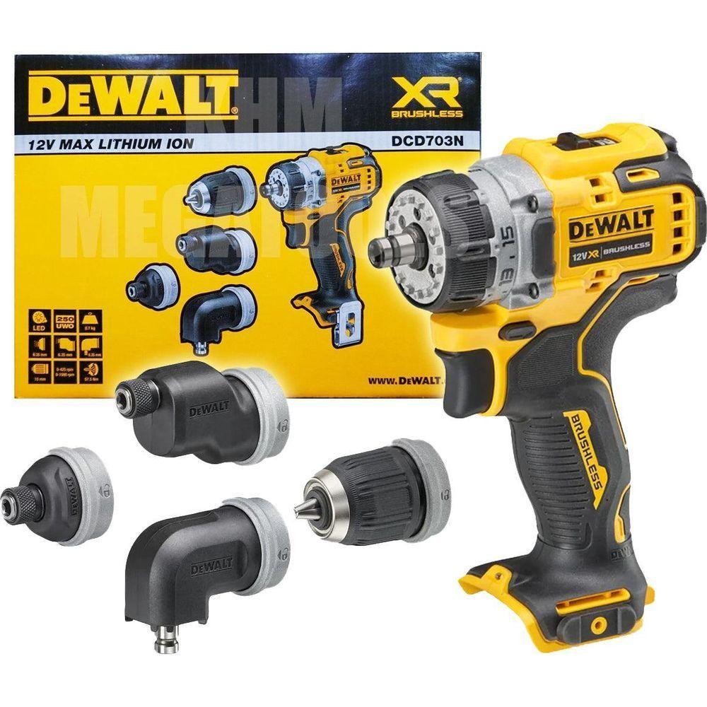 Dewalt DCD703N Brushless 12V Cordless Drill / Driver (5in1 Multi Head) [Bare] - KHM Megatools Corp.