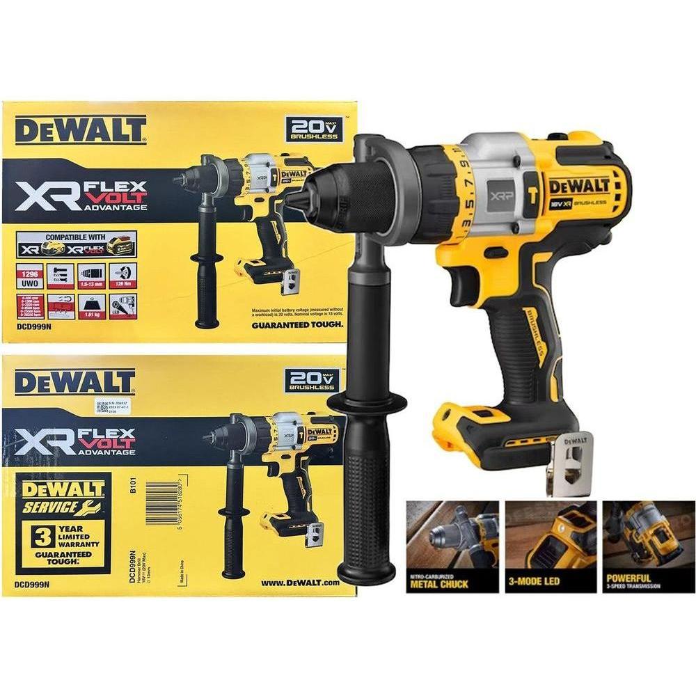 Dewalt DCD999N 20V/60V Flexvolt Cordless Hammer Drill 13mm (Bare) - KHM Megatools Corp.