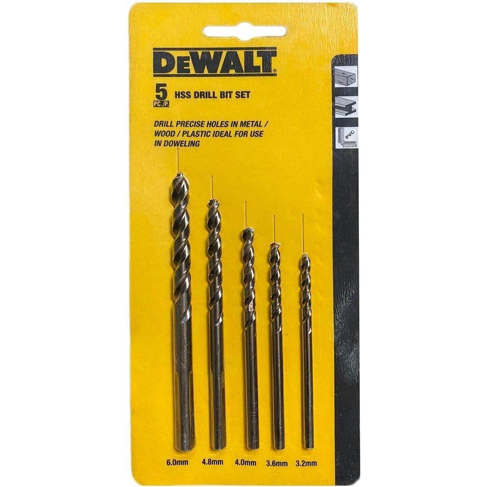 Dewalt 5pcs HSS Metal Drill Bit Set (3.2-6mm) - KHM Megatools Corp.