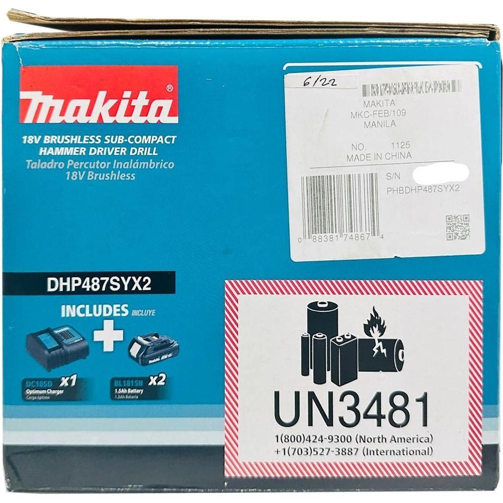 Makita DHP487SYX2 18V Cordless Hammer Drill  13mm 40Nm (LXT) [Kit] | Makita by KHM Megatools Corp.