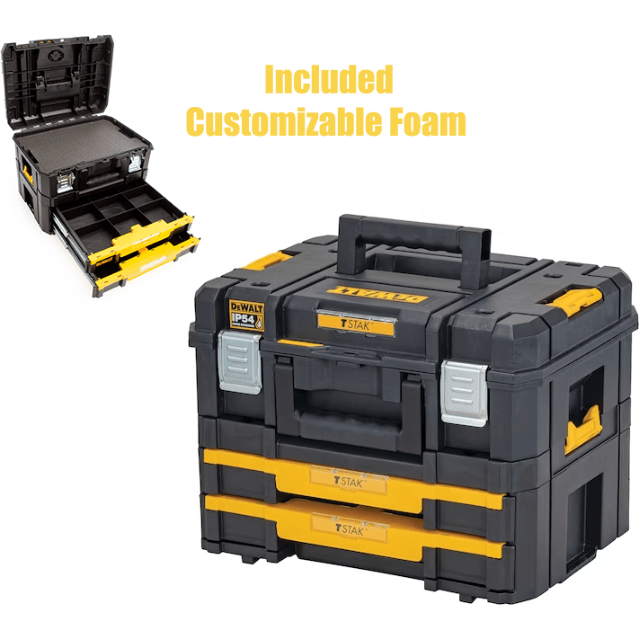 Dewalt DWST83395-1 Tool Box (Combo Kit) with 2 Drawers Organizer IP54 [TSTAK] - KHM Megatools Corp.