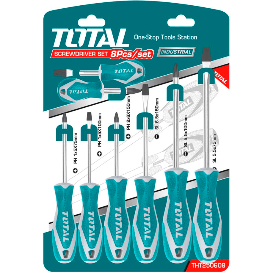 Total THT250608 8pcs Screwdriver Set | Total by KHM Megatools Corp.