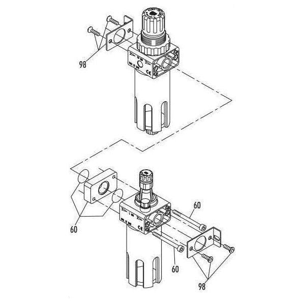 GAV FRL180 Air Filter - Reducer - Lubricator with Gauge - KHM Megatools Corp.