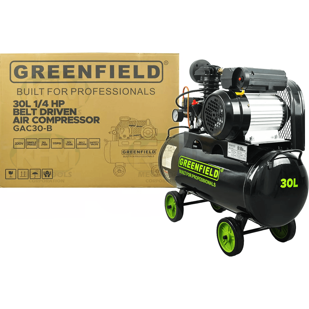 Greenfield GAC30-B 1/4 HP Belt Driven Air Compressor 30L 115psi - KHM Megatools Corp.