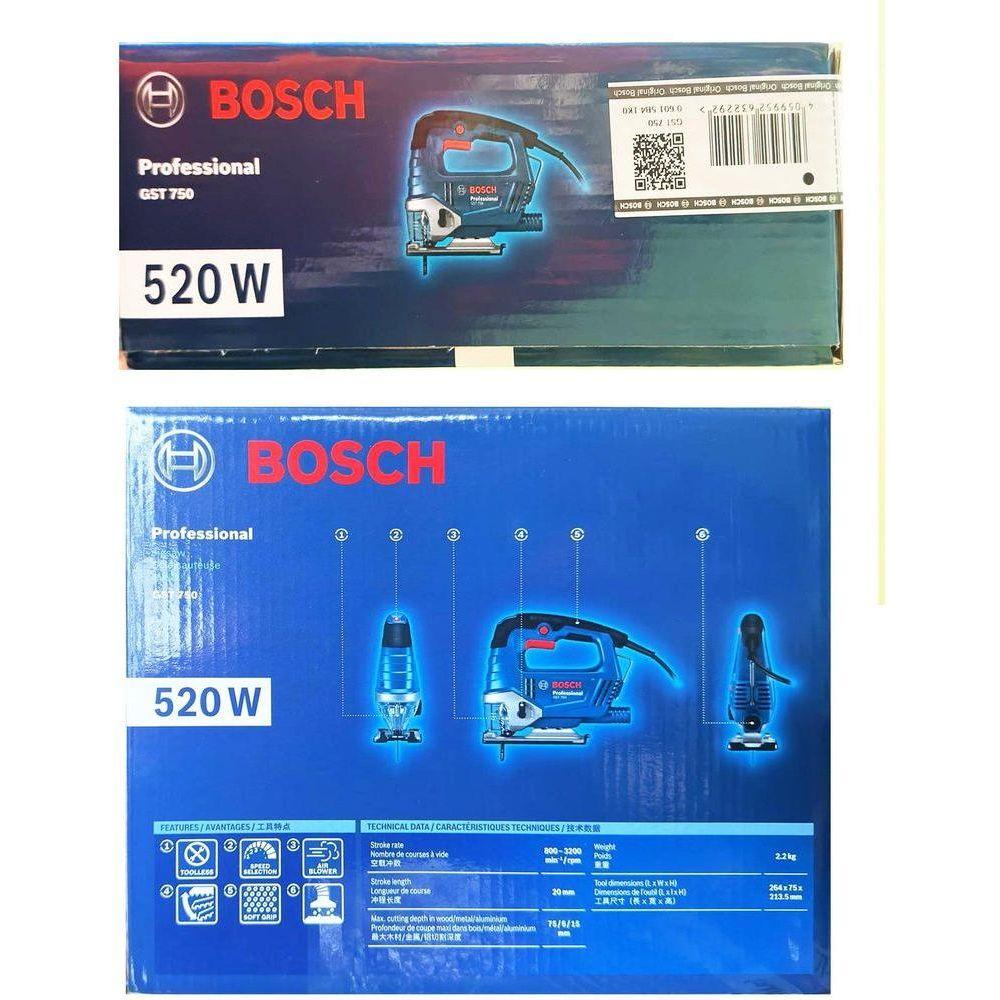 bosch gst 750 packaging carton box