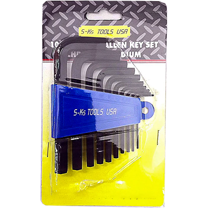 S-Ks 10pcs. HW-6310A(S) Short Arm Allen Wrench Set 11/16-3/8