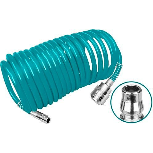 Total PU Recoil Air Hose with Quick Coupler Fittings | Total by KHM Megatools Corp.