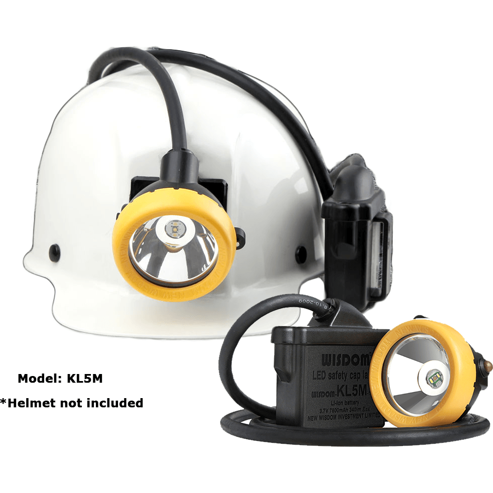 Wisdom KL5M Miner's LED Cap Corded Mining Lamp / Head Light (with NWB 20-A Charger) - KHM Megatools Corp.