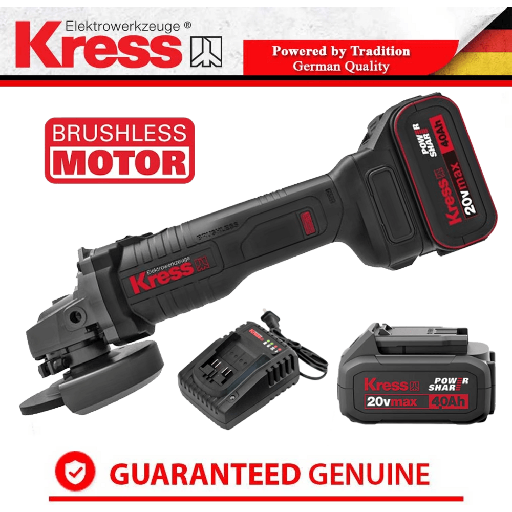 Kress KU800 20V Cordless Brushless Angle Grinder - Goldpeak Tools PH Kress