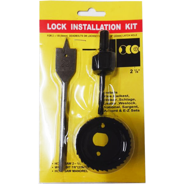 S-Ks 3pcs Door Lock Installation Kit (LOCK-22) | SKS by KHM Megatools Corp.