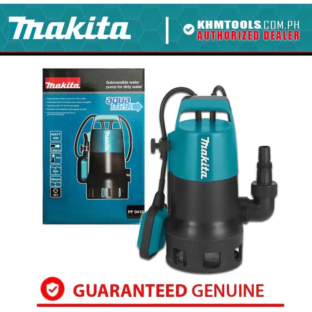 Makita PF0410 Submersible Pump (Dirty Water) 400W (1/2HP) | Makita by KHM Megatools Corp.