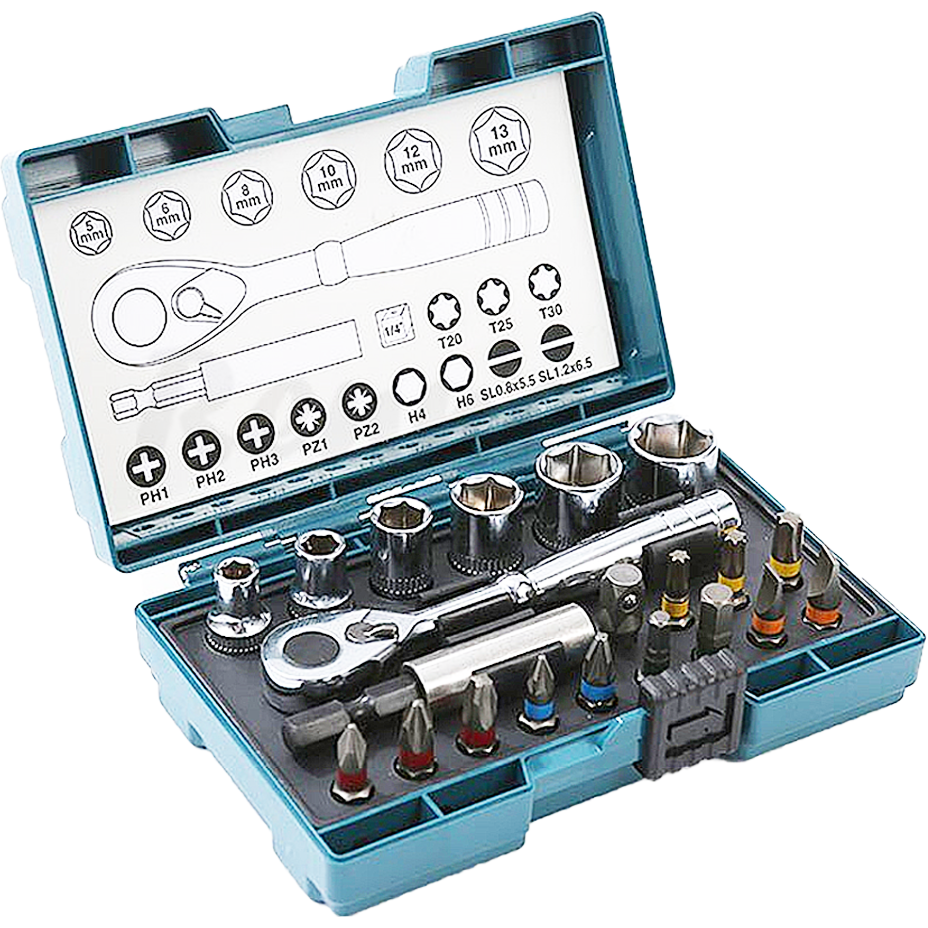 Makita B-54081 Screw Bit & Socket Set with Ratchet Handle 21pcs | Makita by KHM Megatools Corp.