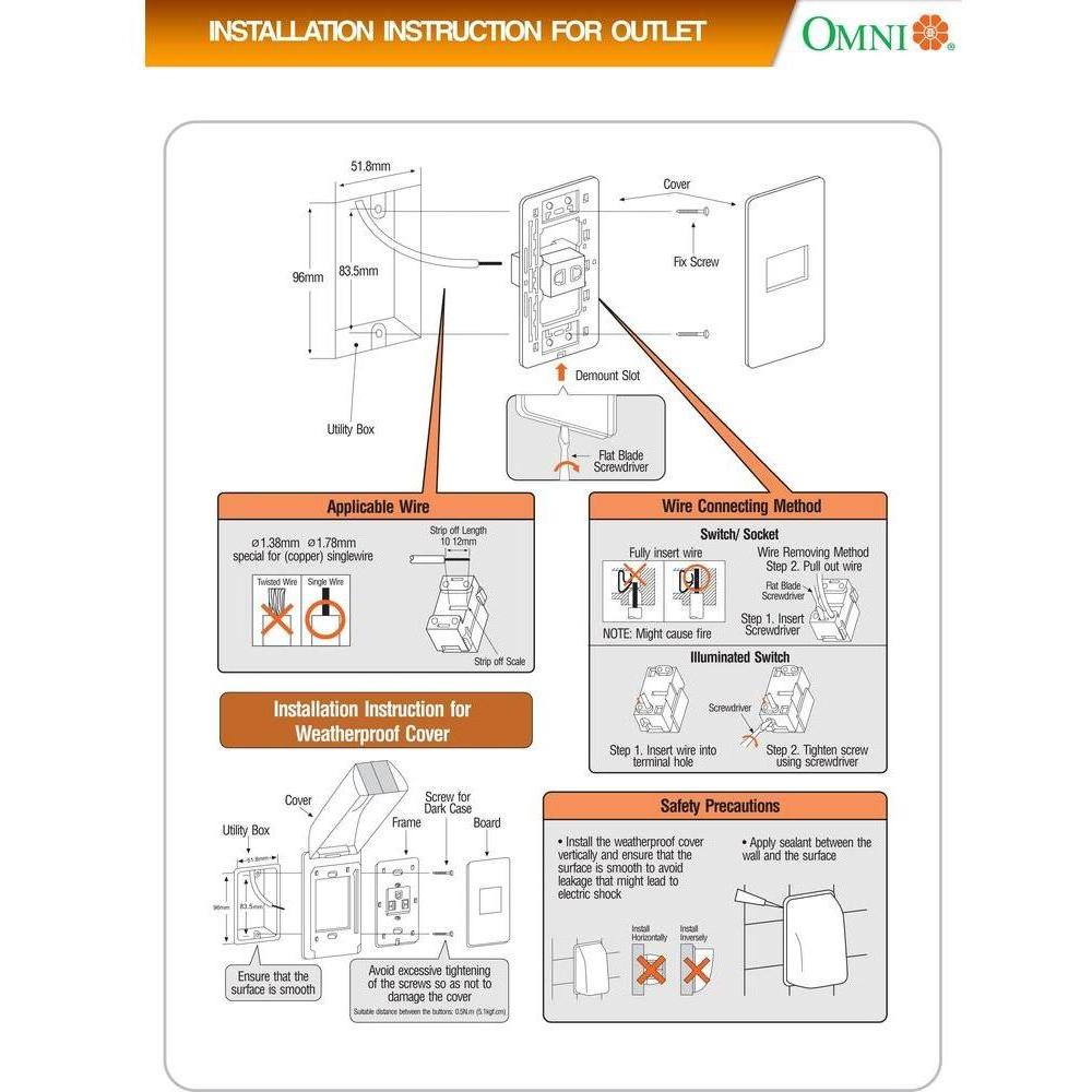 Omni P2-EG-PK 2pc Convenience Outlet with Ground in Plate (Flush Type) | Omni by KHM Megatools Corp.