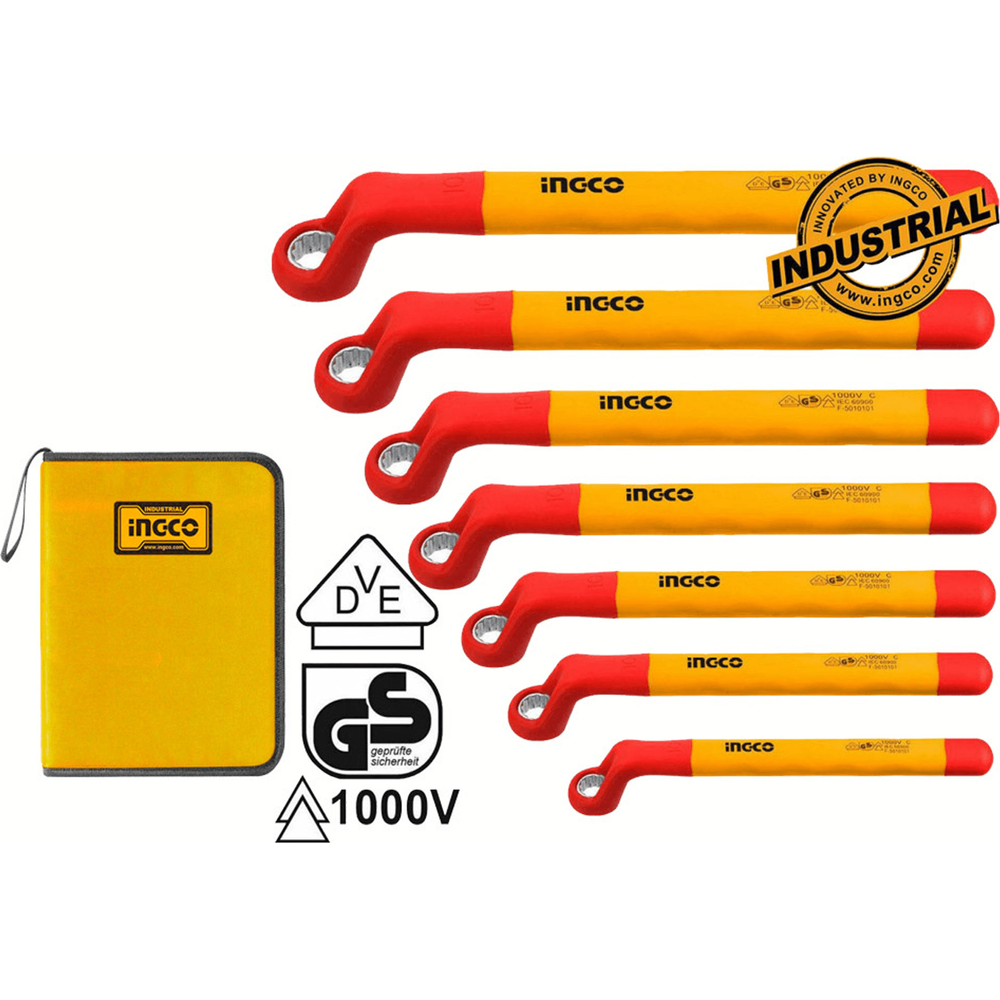 Ingco HKISPA0702 7pcs Insulated VDE Ring / Box Wrench Set - KHM Megatools Corp.