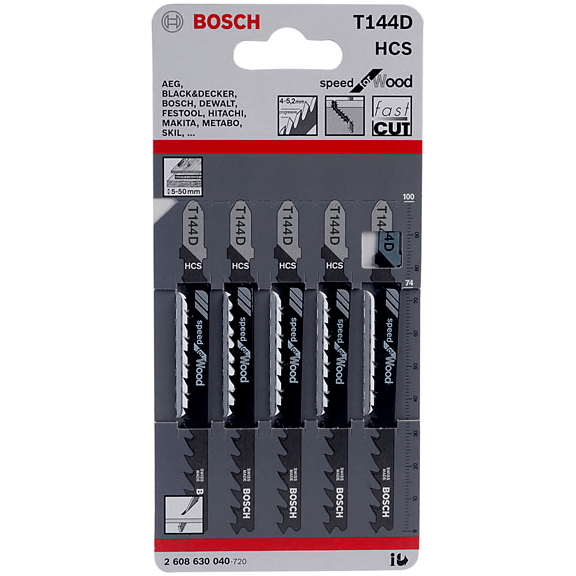 Bosch T144D Jigsaw Blade (Straight Quick Cut) Speed for Wood [2608630040] - KHM Megatools Corp.