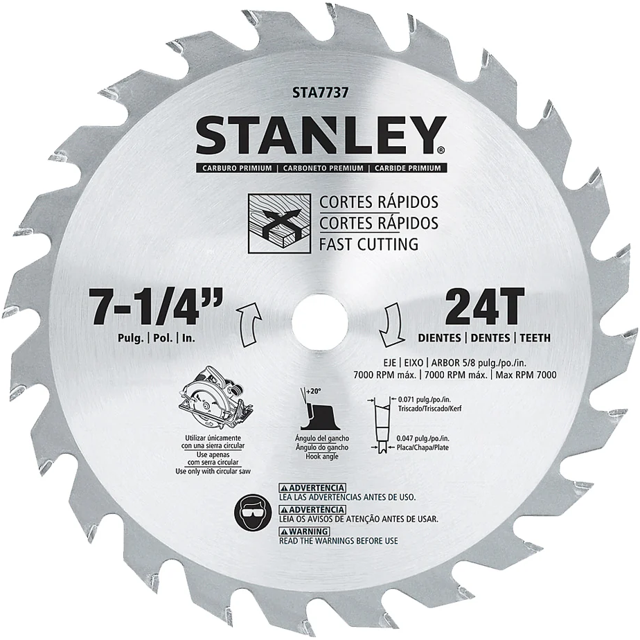 Stanley STA7737-AE Carbide Circular Saw Blade 7-1/4