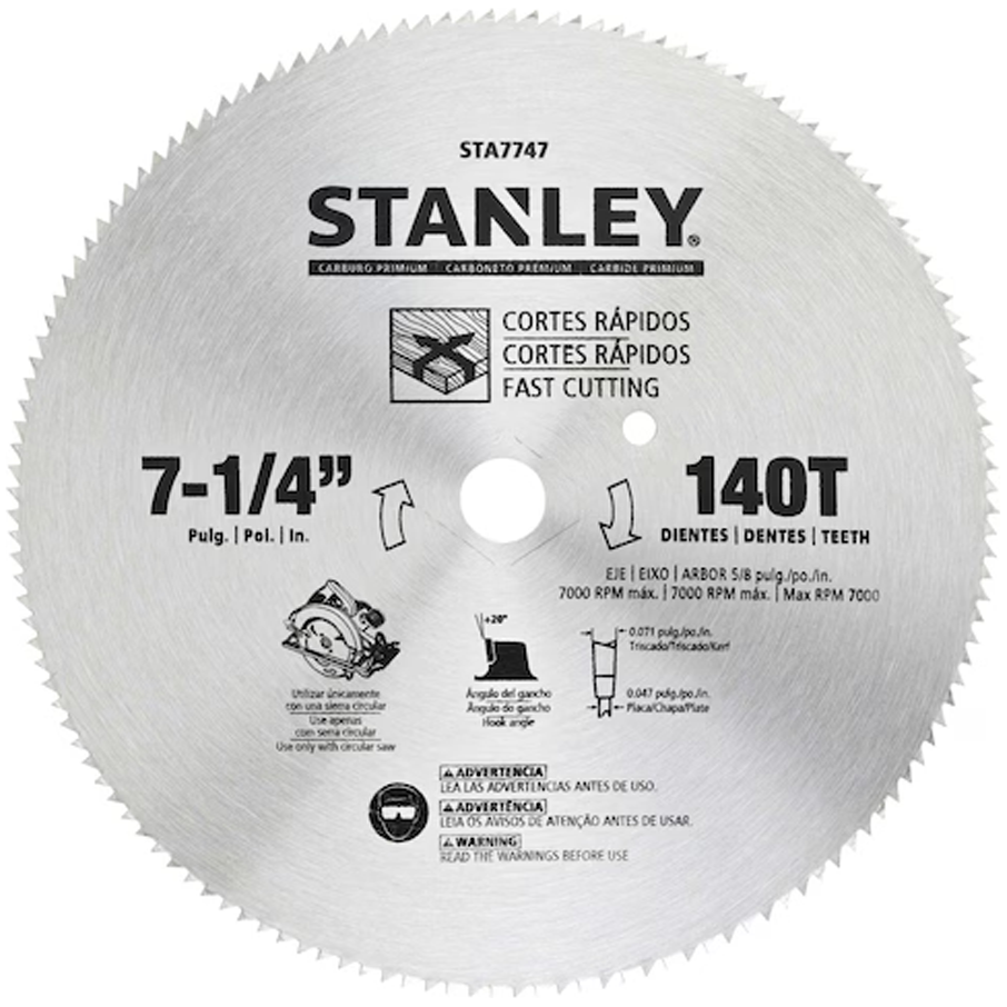 Stanley STA7747-AE HSS Carbide Circular Saw Blade 7-1/4