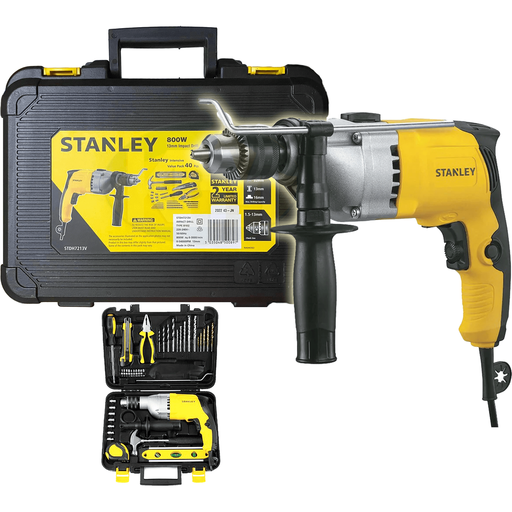 Stanley STDH7213V Impact / Hammer Drill 13mm 800W (Value Pack) - KHM Megatools Corp.