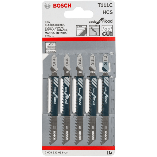 Bosch T111C Jigsaw Blade (Coarse Quick Cut) Basic for Wood [2608630033] - KHM Megatools Corp.