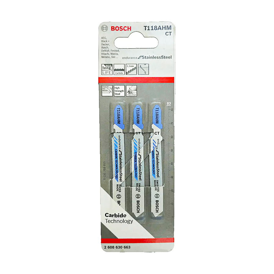 Bosch T118AHM Jigsaw Blade (1.5-3mm) Endurance for Stainless Steel [2608630663] - KHM Megatools Corp.