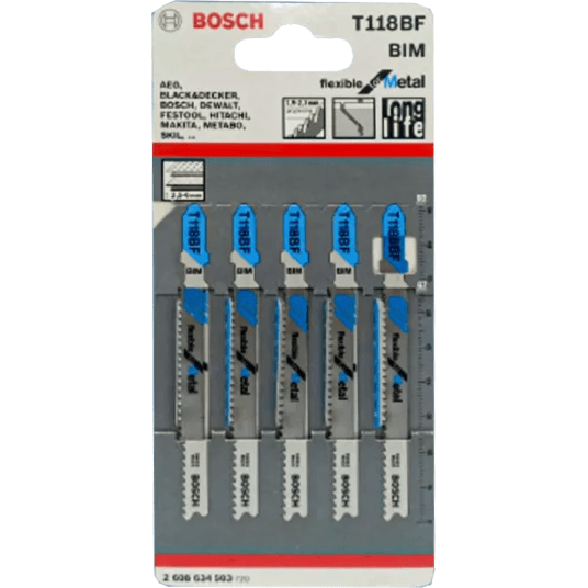 Bosch T118BF Jigsaw Blade (Thick Materials, Curved) Flexible for Metal [2608634503] - KHM Megatools Corp.