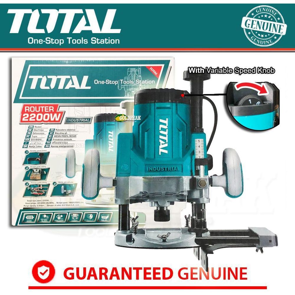 Total TR111226 Plunge Router (2200W) - Goldpeak Tools PH Total